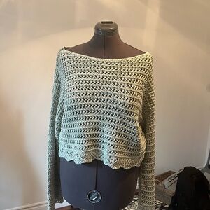 AE Women's Sage Green Knit Sweater